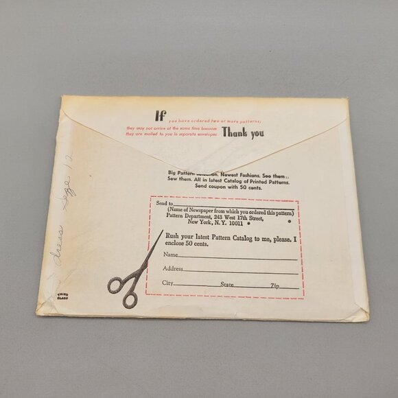 RARE 1950's Dress Pattern Mail Order UNCUT Sewing Pattern #4633 Size 12 - Picture 3 of 3